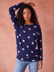 Roman Blue Spot Print Snit Top - Image 1 of 4