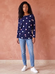 Roman Blue Spot Print Snit Top - Image 2 of 4