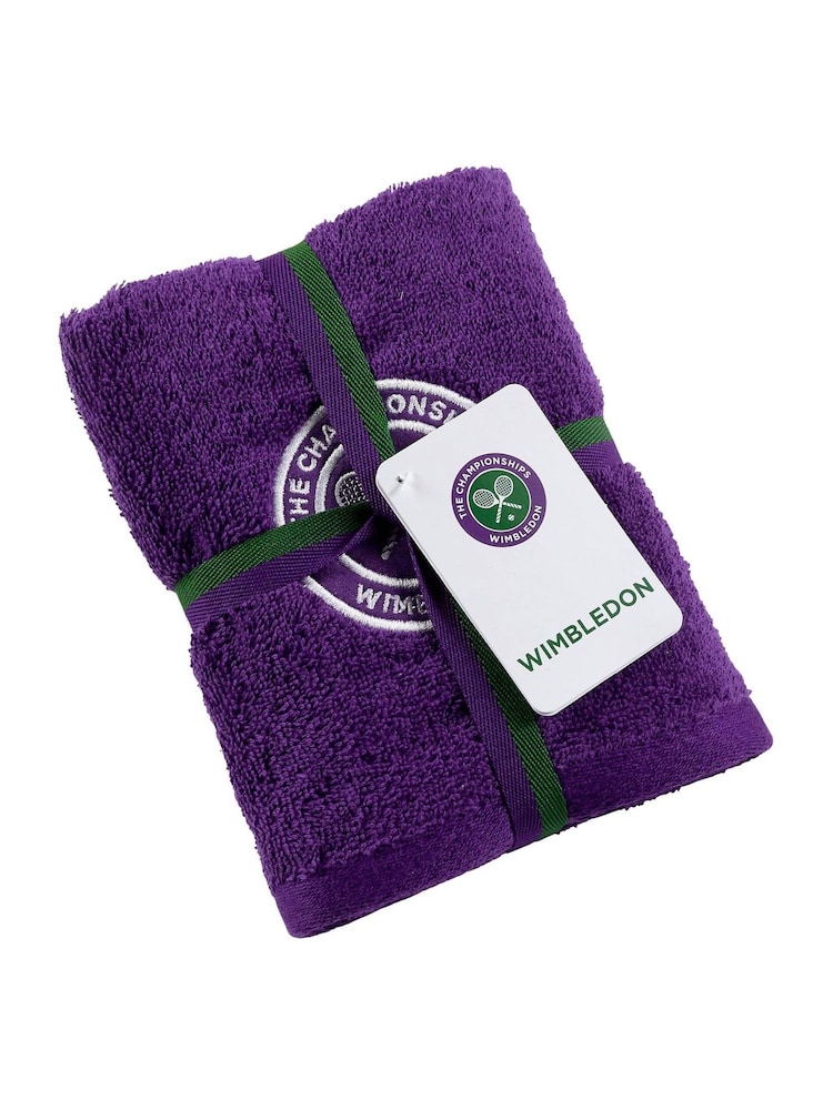 Christy Purple Wimbledon Embroidered Cotton Guest Towel - Image 1 of 3