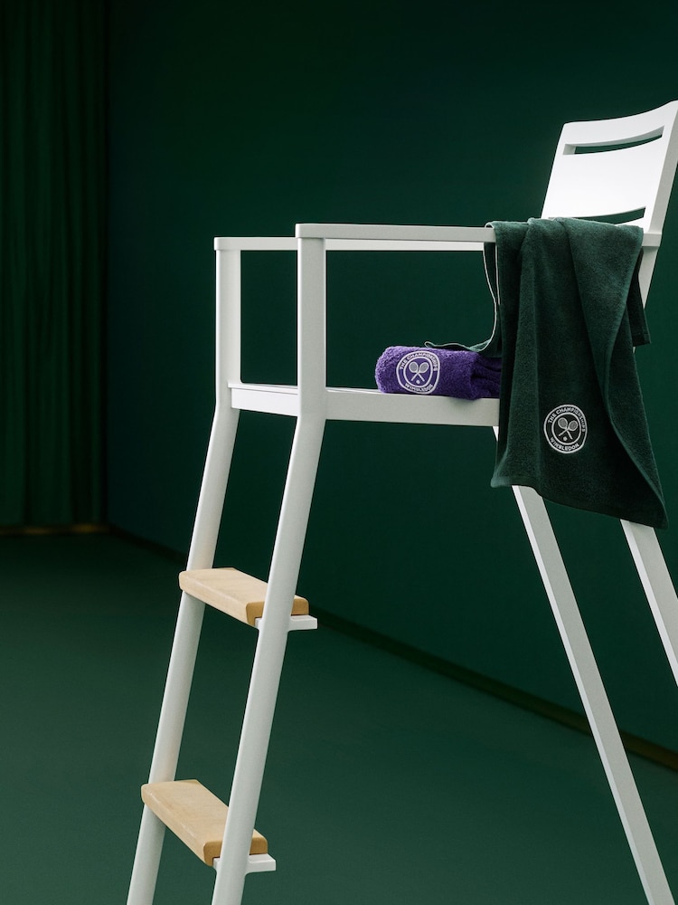 Christy Purple Wimbledon Embroidered Cotton Guest Towel - Image 3 of 3