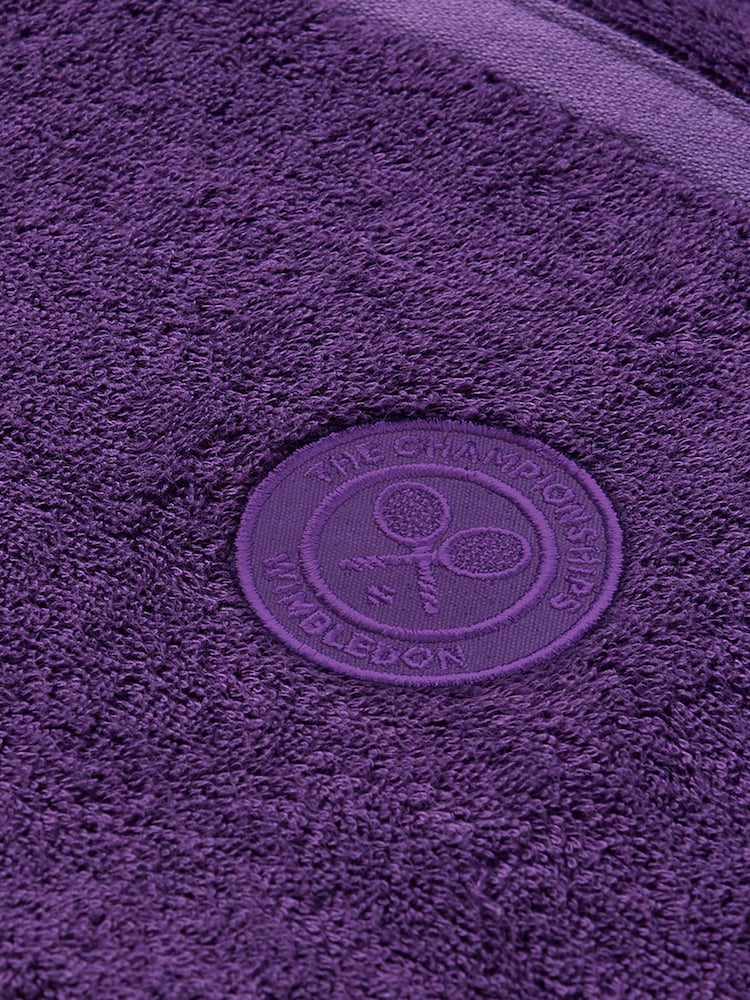 Christy Purple Wimbledon Cotton Blend Zipped Gym Towel - Image 3 of 3