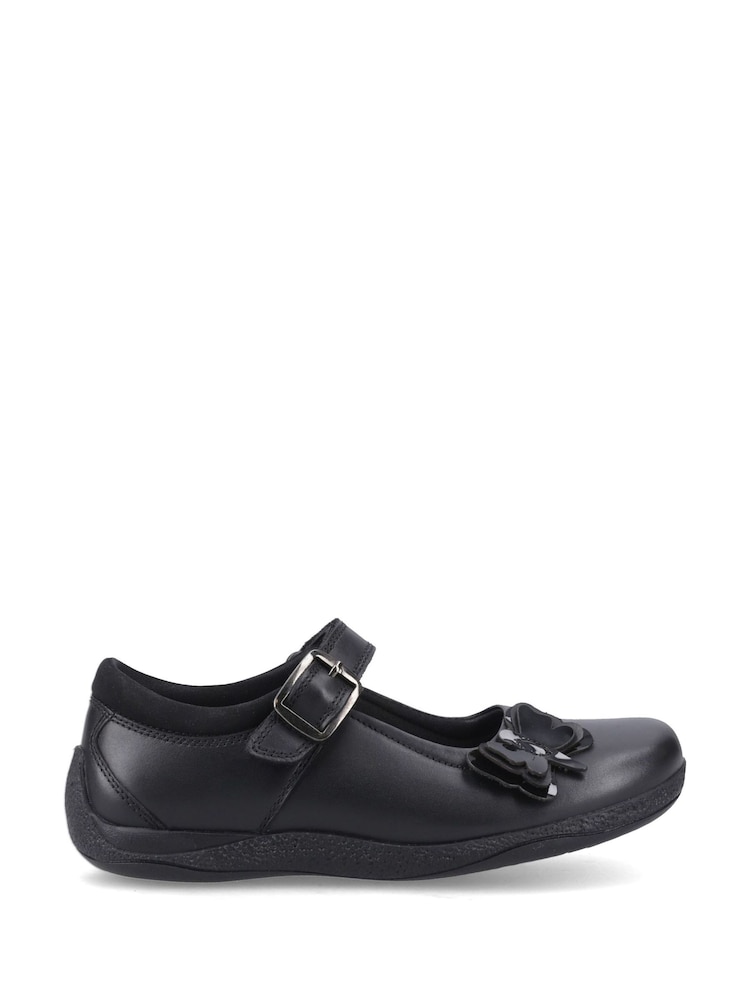 Hush Puppies Black Julie Ballerina Junior School Shoes - Image 1 of 5 Hush Puppies Black Julie Ballerina Junior School Shoes - Image 1 of 5