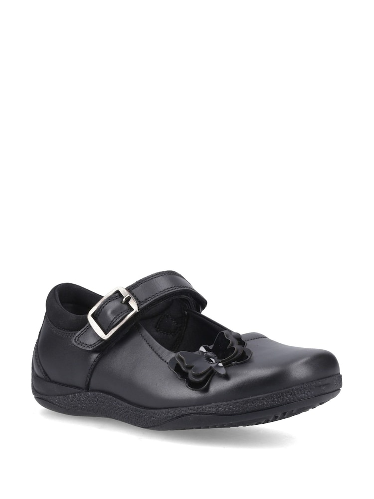 Hush Puppies Black Julie Ballerina Junior School Shoes - Image 2 of 5 Hush Puppies Black Julie Ballerina Junior School Shoes - Image 2 of 5