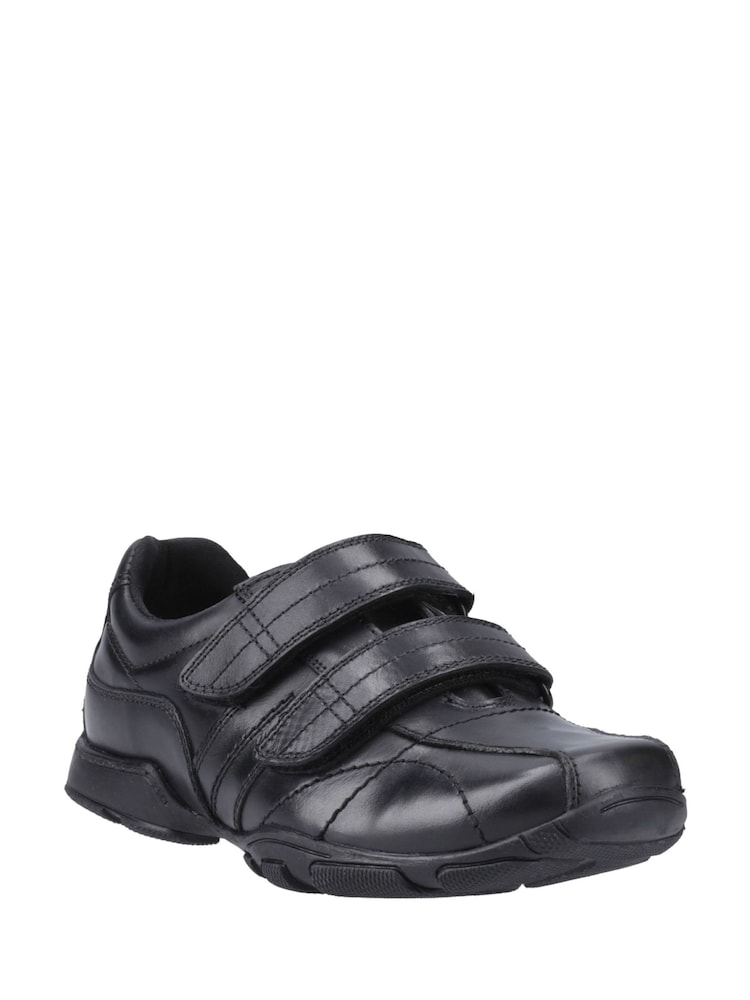 Hush Puppies Black Vance Touch Fastening Junior School Shoes - Image 2 of 4 Hush Puppies Black Vance Touch Fastening Junior School Shoes - Image 2 of 4
