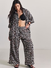 Simply Be Black Leopard Beach Coord - Image 1 of 4