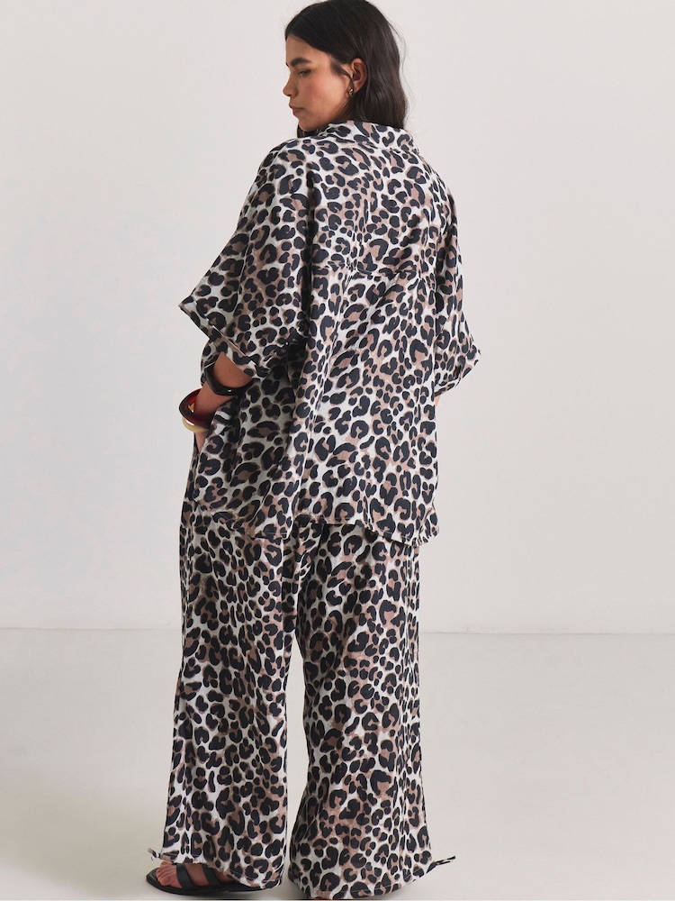 Simply Be Black Leopard Beach Coord - Image 2 of 4 Simply Be Black Leopard Beach Coord - Image 2 of 4