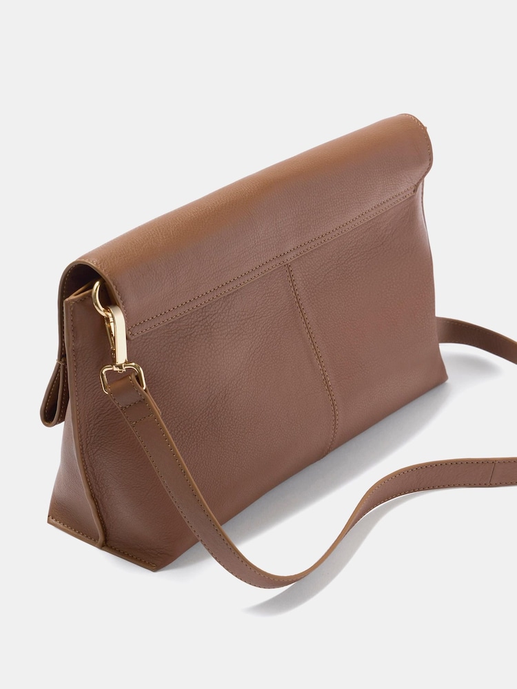 Mint Velvet Brown Daisy Leather Fold Over Tassel Clutch - Image 4 of 4 Mint Velvet Brown Daisy Leather Fold Over Tassel Clutch - Image 4 of 4