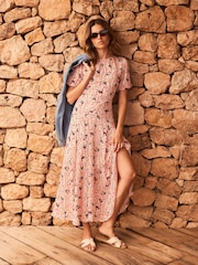 Mint Velvet Red Printed Maxi Dress - Image 3 of 8