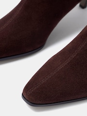 Mint Velvet Brown Issy Suede Kitten Heel Ankle Boots - Image 2 of 5