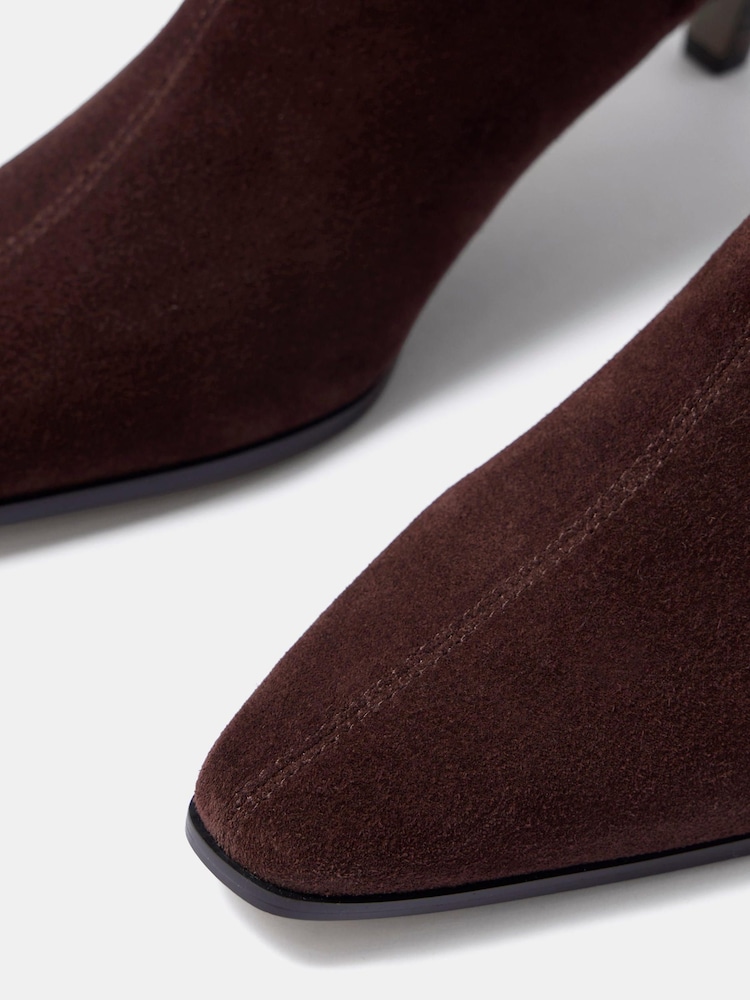 Mint Velvet Brown Issy Suede Kitten Heel Ankle Boots - Image 2 of 5 Mint Velvet Brown Issy Suede Kitten Heel Ankle Boots - Image 2 of 5