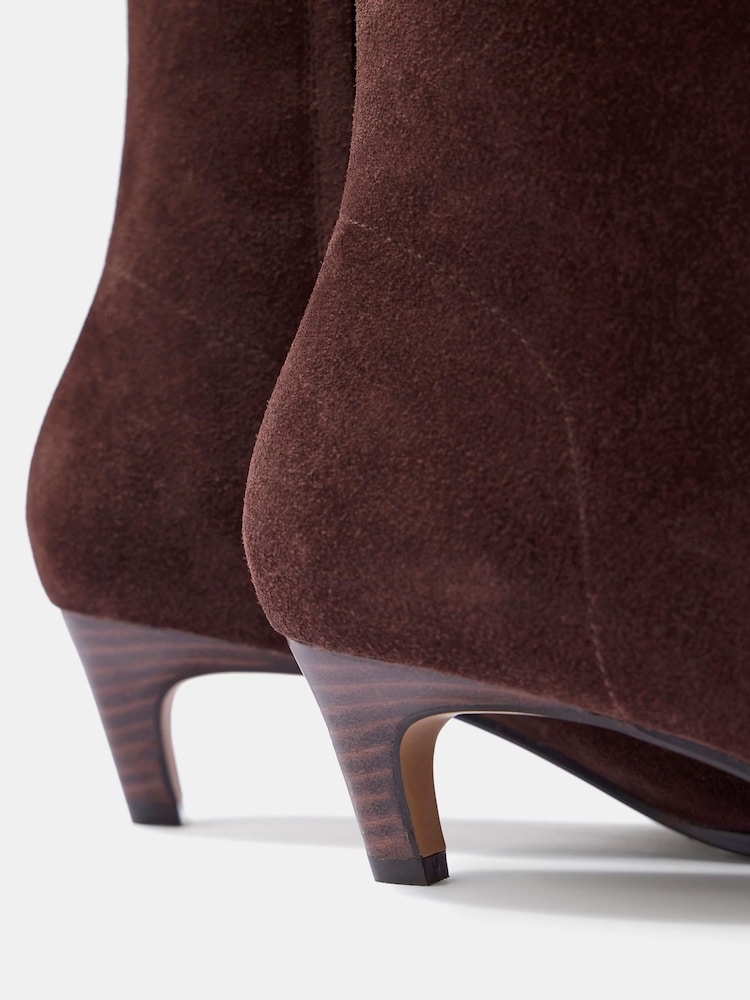 Mint Velvet Brown Issy Suede Kitten Heel Ankle Boots - Image 5 of 5 Mint Velvet Brown Issy Suede Kitten Heel Ankle Boots - Image 5 of 5