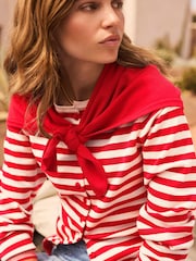 Mint Velvet Red Striped Scarf Detail Cardigan - Image 4 of 8