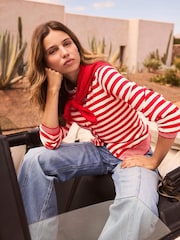 Mint Velvet Red Striped Scarf Detail Cardigan - Image 5 of 8
