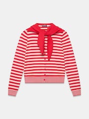 Mint Velvet Red Striped Scarf Detail Cardigan - Image 7 of 8