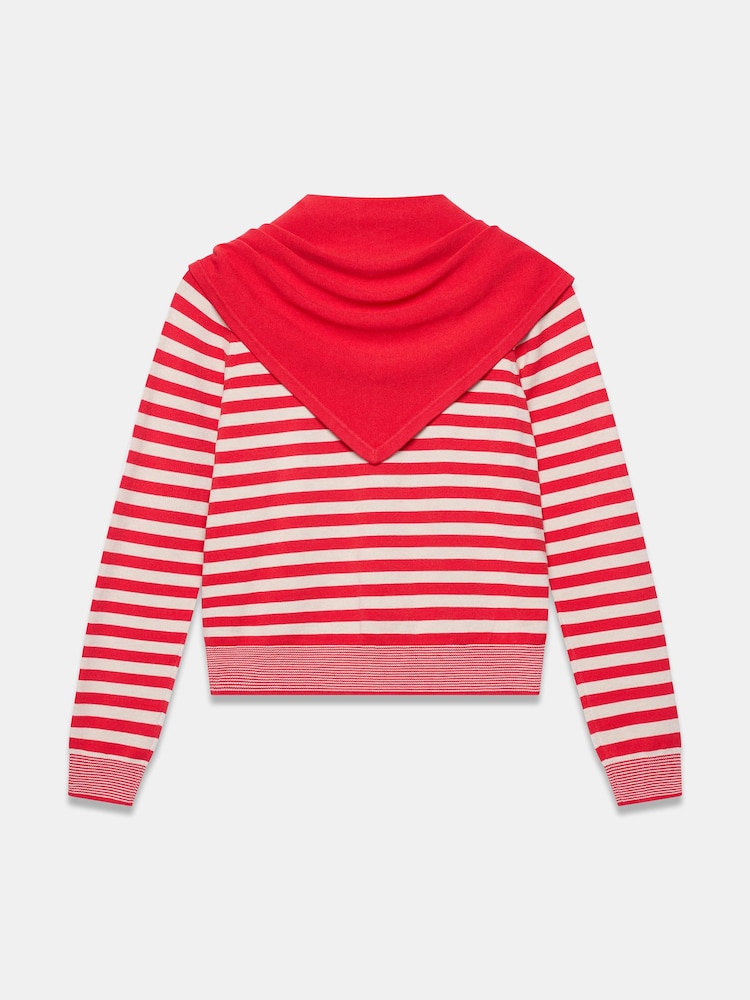 Mint Velvet Red Striped Scarf Detail Cardigan - Image 8 of 8 Mint Velvet Red Striped Scarf Detail Cardigan - Image 8 of 8