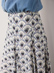 Mint Velvet Blue Geo Print Drop Waist Maxi Skirt - Image 4 of 7