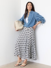 Mint Velvet Blue Geo Print Drop Waist Maxi Skirt - Image 5 of 7