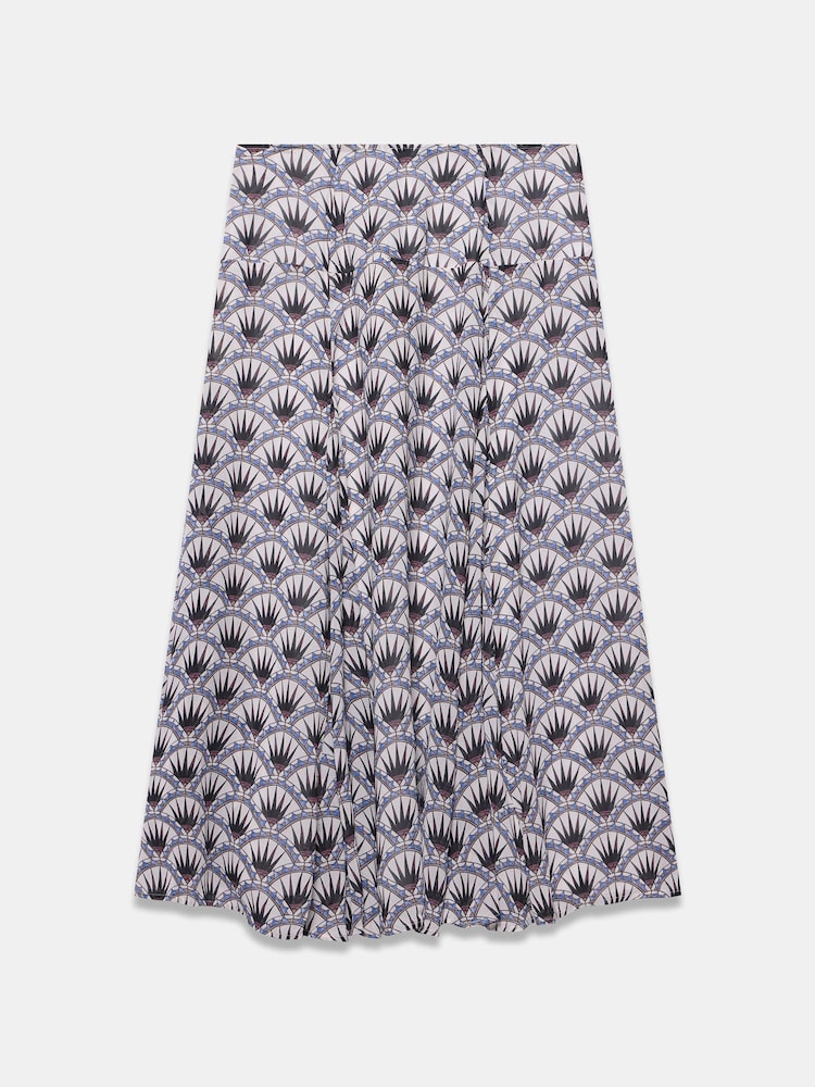 Mint Velvet Blue Geo Print Drop Waist Maxi Skirt - Image 7 of 7