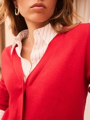 Mint Velvet Red Cotton Blend Layered Knit Shirt - Image 6 of 8