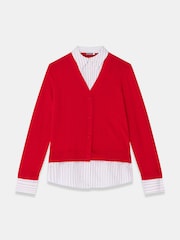 Mint Velvet Red Cotton Blend Layered Knit Shirt - Image 7 of 8