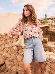 Mint Velvet Red Floral Print Shirt - Image 5 of 7