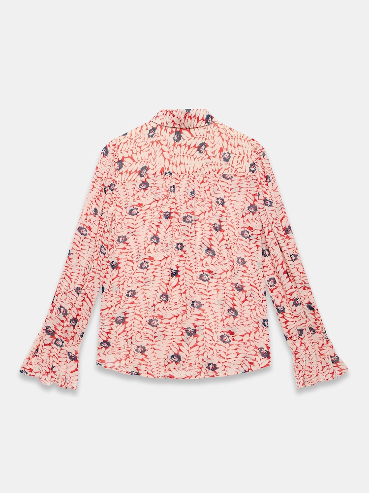 Mint Velvet Red Floral Print Shirt - Image 7 of 7 Mint Velvet Red Floral Print Shirt - Image 7 of 7
