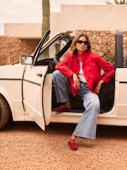 Mint Velvet Red Funnel Neck Bomber Jacket - Image 3 of 7