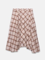 Mint Velvet Brown Checked Print Midi Skirt - Image 7 of 7