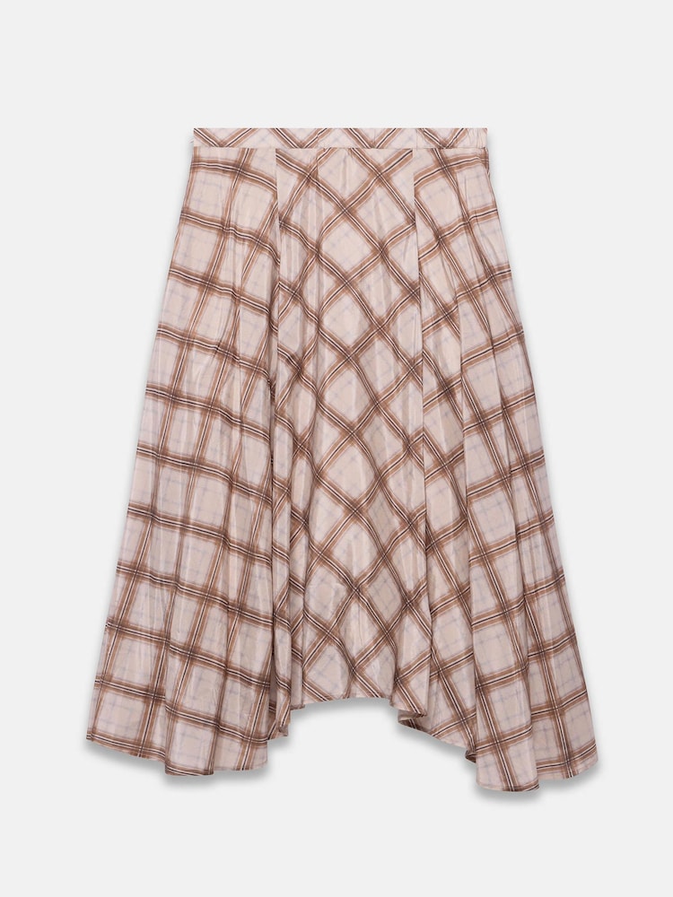 Mint Velvet Brown Checked Print Midi Skirt - Image 7 of 7