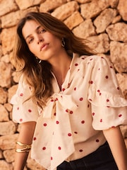 Mint Velvet Red Polka Dot Blouse - Image 1 of 7