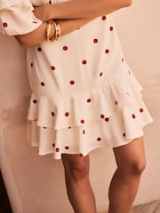 Mint Velvet Red Polka Dot Mini Dress - Image 5 of 8