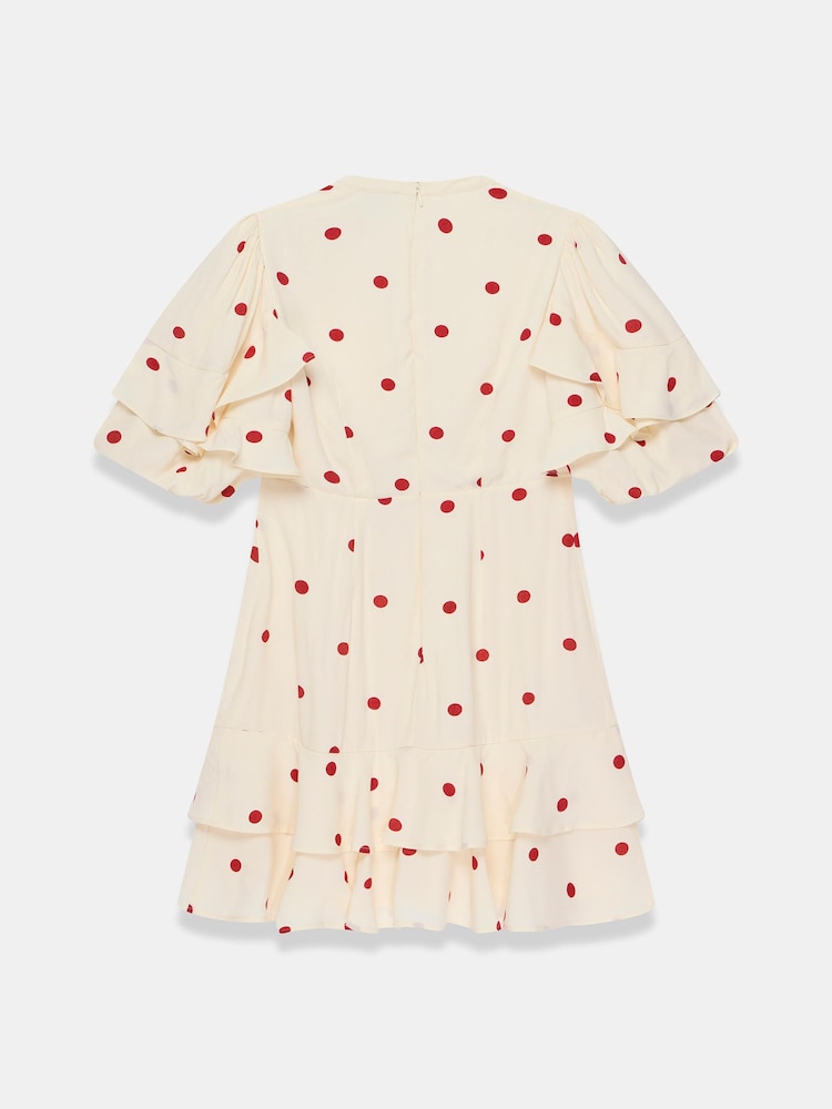 Mint Velvet Red Polka Dot Mini Dress - Image 8 of 8