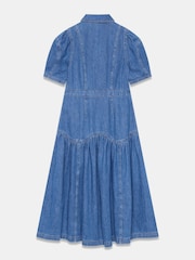 Mint Velvet Puff Sleeve Denim Midi Dress - Obraz 8 z 8