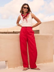 Mint Velvet Red Wide Leg Utility Trousers - Image 1 of 6
