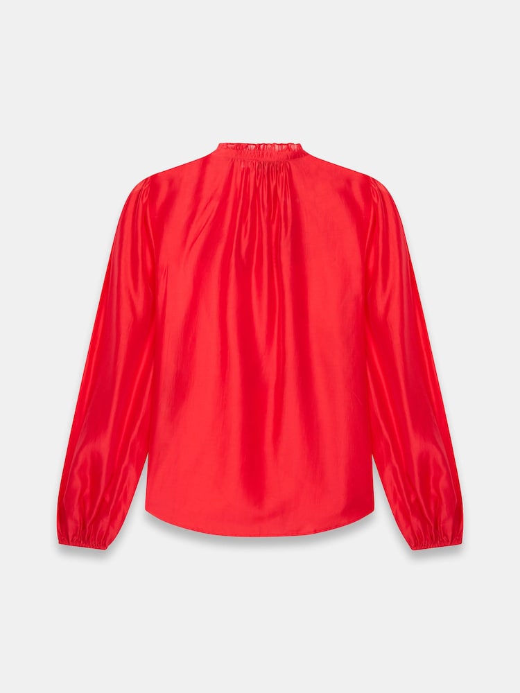 Mint Velvet Red Floral Detail Cutwork Blouse - Image 7 of 7