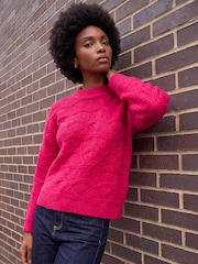 Roman Pink Pointelle Stitch Knit Jumper - Image 1 of 4