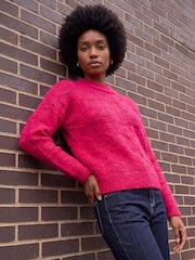 Roman Pink Pointelle Stitch Knit Jumper - Image 2 of 4