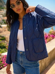 Roman Blue Two Tone Crew Neck Jacket - Image 1 of 4