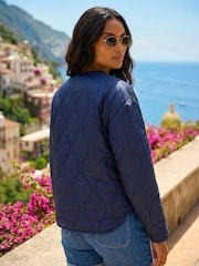 Roman Blue Two Tone Crew Neck Jacket - Image 3 of 4