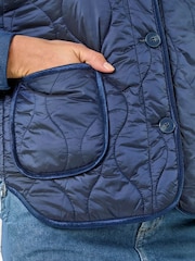 Roman Blue Two Tone Crew Neck Jacket - Image 4 of 4