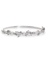 Jon Richard Silver Plated Pearl & Cubic Zirconia Classic Bangle - Image 1 of 2