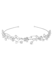 Jon Richard Silver Crystal Flower & Pearl Wave Headband - Image 1 of 2