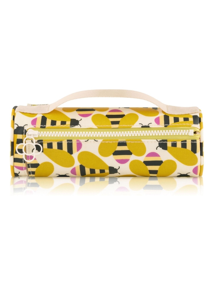 Orla Kiely Busy Bee Brush and Pencil Case - Image 1 of 1 Orla Kiely Busy Bee Brush and Pencil Case - Image 1 of 1