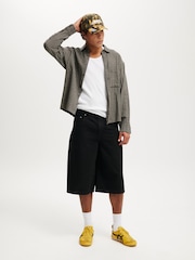Cotton On Black Y2K Super Baggy Jort Shorts - Image 1 of 8
