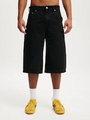 Cotton On Black Y2K Super Baggy Jort Shorts - Image 2 of 8