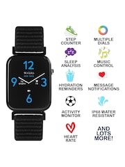 Tikkers Pink Smart Series 13 - Black Easy Release Fabric Strap Smart Watch & Headphone Set - Image 2 of 5