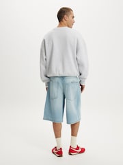 Cotton On Blue Y2K Super Baggy Jort Shorts - Image 2 of 7