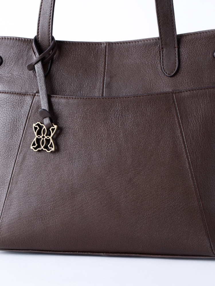 Lakeland Leather Chocolate Brown Newby Tote Bag - Image 5 of 5