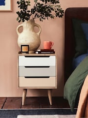 Swoon Mid Brown Southwark Acacia Wood Bedside 3 Drawer Table - Image 1 of 6