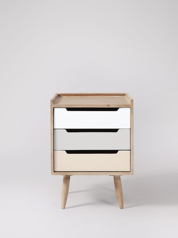 Swoon Mid Brown Southwark Acacia Wood Bedside 3 Drawer Table - Image 2 of 6 Swoon Mid Brown Southwark Acacia Wood Bedside 3 Drawer Table - Image 2 of 6